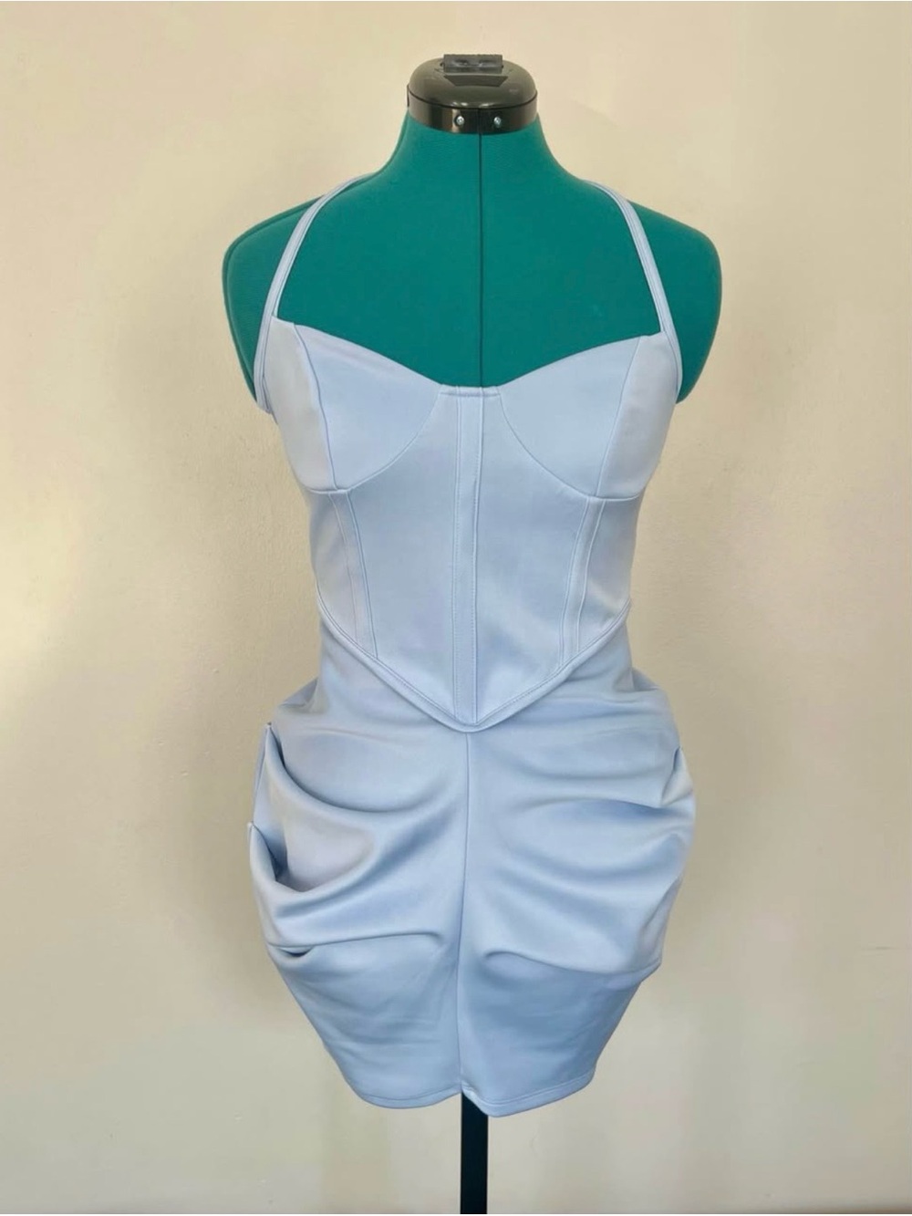 ASOS Pale Blue Corset-Style Mini Dress